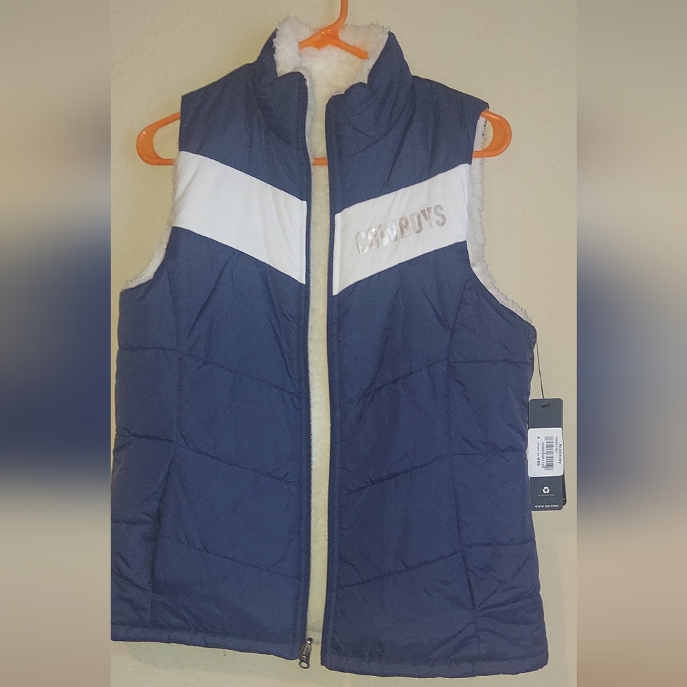 Cowboys Reversible Blue and White Puffer Vest